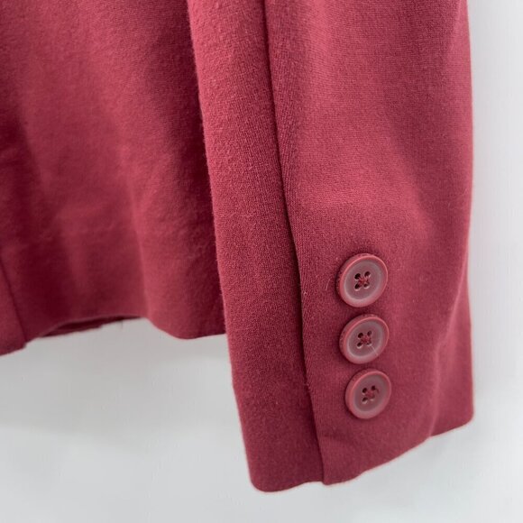 Torrid Women's Chelsea Studio Luxe Ponte Burgundy Blazer Size 00 - Picture 5 of 9
